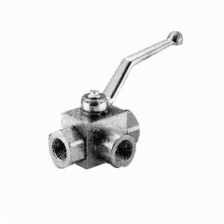Midland Industries Ball Valve, 3Way High Pressure, 3416 Nominal, UNF Threaded, 5145 psi, 22 to 212 deg F GE3L08SAE